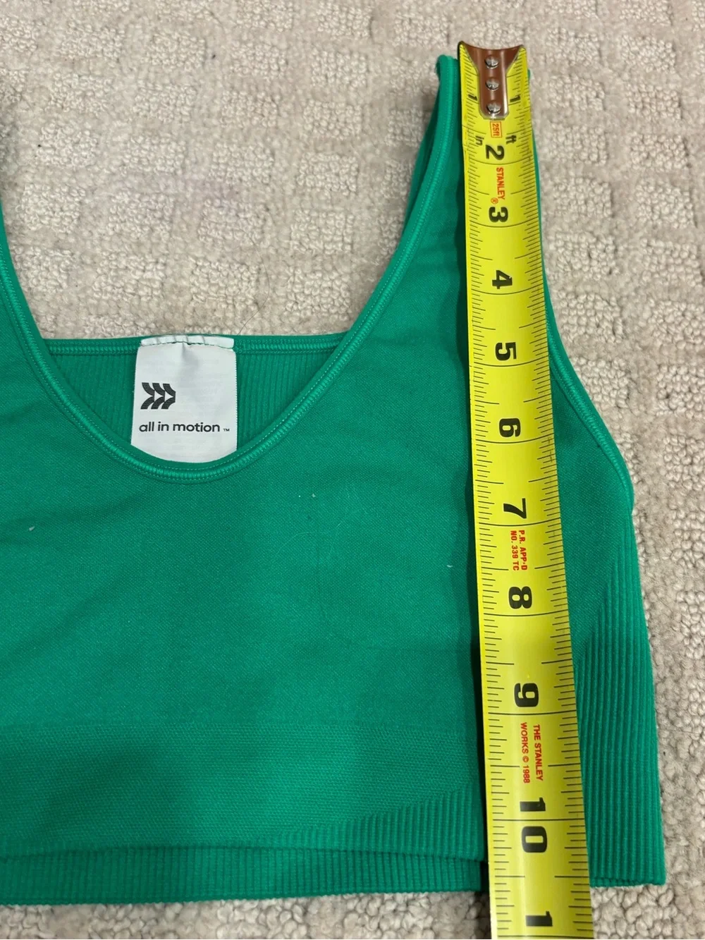 All in Motion Kelly Green Matching Activewear Set Biker Shorts Sports Bra XS